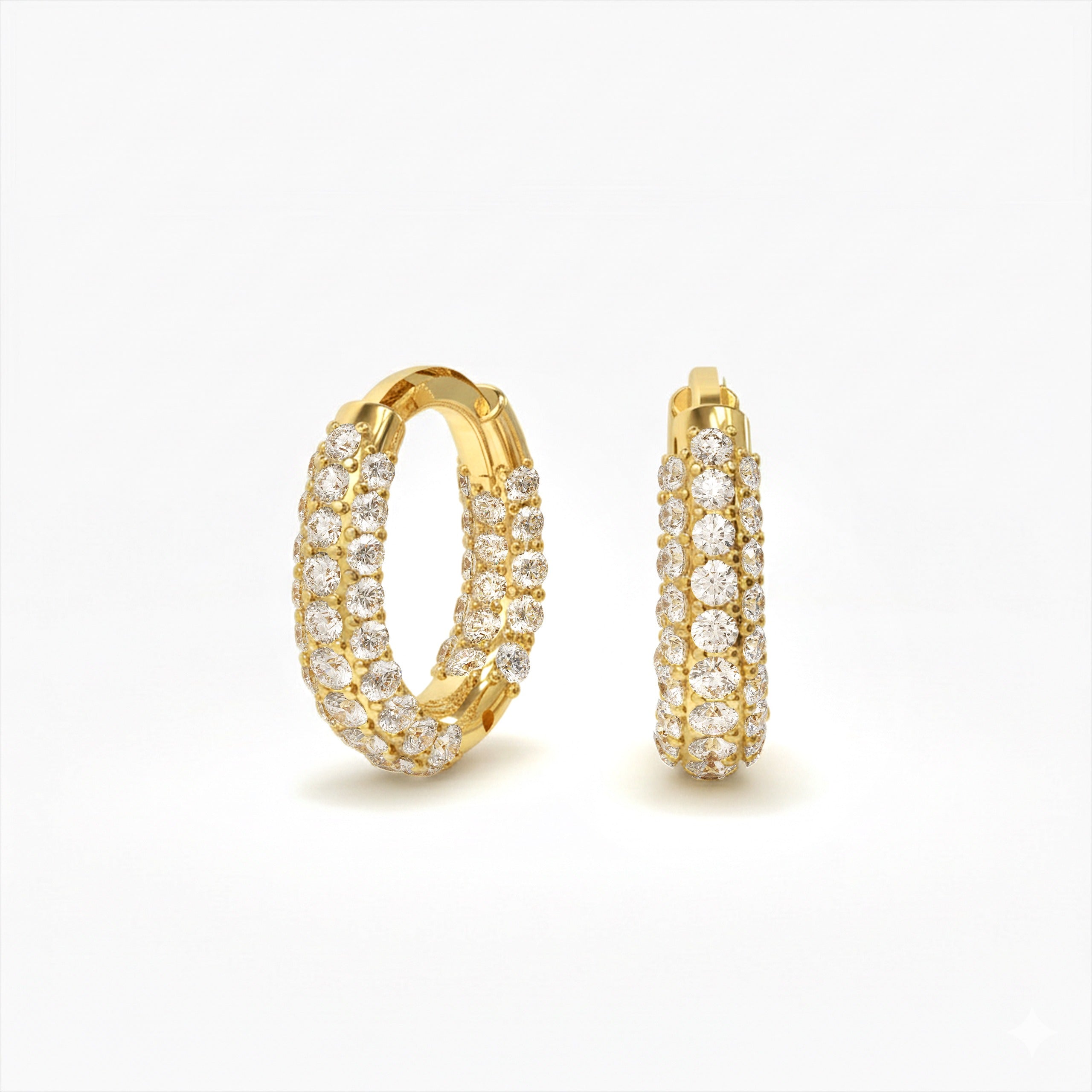 Triple Glow Pavé Hoops