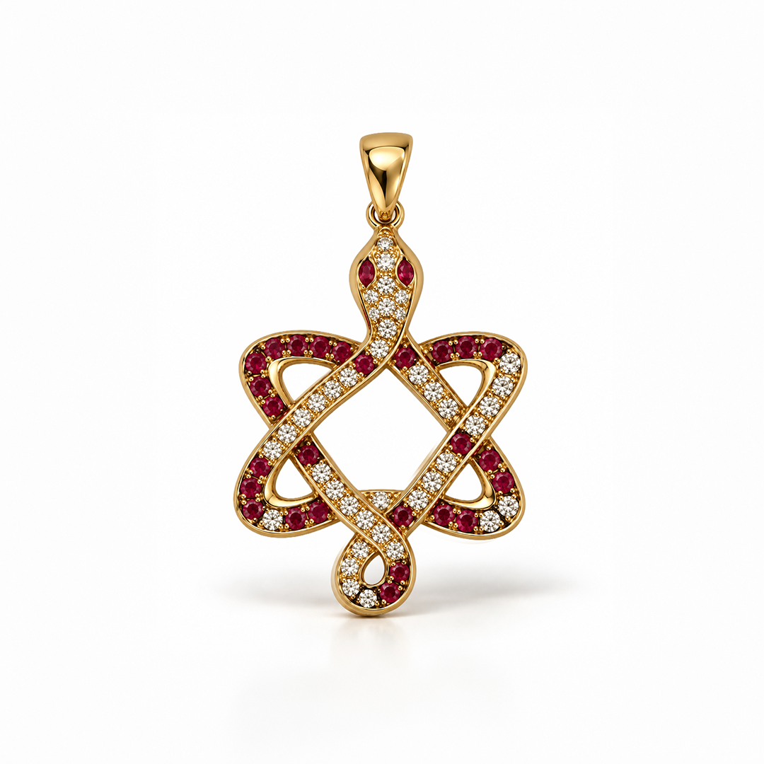 Serpent Star of David Pendant